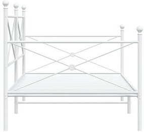 vidaXL Κρεβάτι ημέρας χωρίς στρώμα Λευκό 100x190 cm Ατσάλι