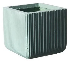 Supergreens Γλάστρα Πήλινη Τετράγωνη ''Stripe'' Μέντα S 24x24x23 εκ.