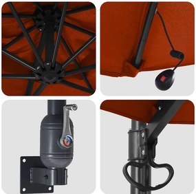 vidaXL Ομπρέλα Κήπου 248 x 248 x 148 εκ. Πολυεστέρας και Χάλυβας