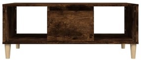 vidaXL Τραπεζάκι Σαλονιού Καπνιστή Δρυς 90x50x36,5 εκ. Επεξεργ. Ξύλο