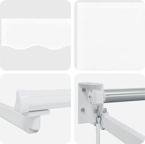 vidaXL Χειροκίνητη αναδιπλούμενη τέντα με LED Λευκός 5 x 3 m