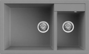 Elleci Quadra 440 - Νεροχύτης Κουζίνας Γρανίτη 81,5x50 - Titanium