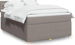 vidaXL Κρεβάτι Boxspring με Στρώμα Taupe 160x200 εκ. Υφασμάτινο