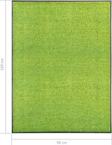 vidaXL Πατάκι Εισόδου Πλενόμενο Πράσινο 90 x 120 εκ.