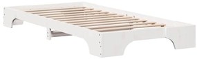 vidaXL Σκελετός Κρεβατιού Λευκό 75 x 190 cm Μασίφ ξύλο πεύκου