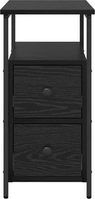 vidaXL Κομοδίνο 2 pcs Μαύρη δρυς 30 x 60 x 60 εκ. Επεξεργασμένο ξύλο