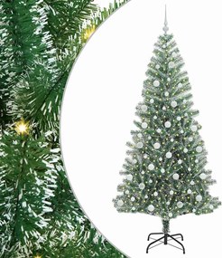 vidaXL Τεχνητό Δέντρο Χριστουγέννων με Χιόνι και Φώτα LED 210 cm