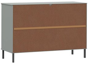 vidaXL Ντουλάπι OSLO Γκρι 113x40x77 εκ. Μασίφ Ξύλο με Μετ. Πόδια