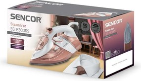 Σίδερo Ατμού με Κεραμική Πλάκα Drip-Stop 3200W Sencor SSI 8300RS Λευκό/Ροζ