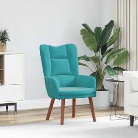 vidaXL Χαλαρωτική Πολυθρόνα Τιρκουάζ 63 x 67 x 94 εκ. Βελούδο