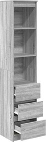 vidaXL Ντουλάπι Γκρι Sonoma 37,5x35x180 εκ. Επεξεργασμένο Ξύλο