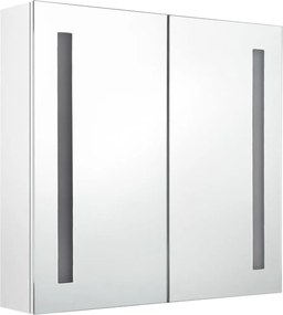 vidaXL Καθρέφτης Μπάνιου με Ντουλάπι &amp; LED Λαμπερό Λευκό 62x14x60 εκ.