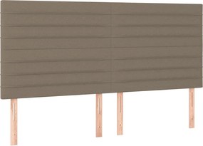 vidaXL Κρεβάτι Boxspring με Στρώμα Taupe 200x200 εκ. Υφασμάτινο