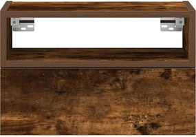 vidaXL Κομοδίνο Επιτοίχιο Καπνιστή Δρυς 45x26x28,5 εκ.