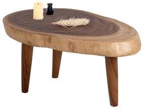 Τραπέζι Σαλονιού Dompu HM9631 8cm Πάχος 60x94x46cm Από Μασίφ Suar Ξύλο Natural Wood