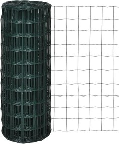 vidaXL Πίνακες Φράχτη Σίδηρος με επικάλυψη PVC Πράσινο