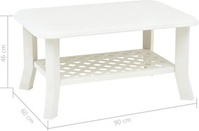 vidaXL Τραπεζάκι Σαλονιού Λευκό 90 x 60 x 46 εκ. Πλαστικό