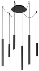 Φωτιστικό Κρεμαστό Lucide 74403-06-30 LORENZ Μαύρο Ματ (Black Mat) 3000 K