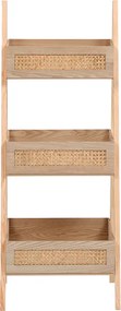 Ραφιέρα επιδαπέδια 3όροφη Scandy pakoworld mdf-rattan σε φυσική απόχρωση 44x37x110εκ