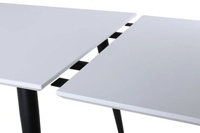 Τραπέζι Dallas 1718, Μαύρο, Άσπρο, 76x90x195cm, Επιμήκυνση, HPL, Ινοσανίδες μέσης πυκνότητας, Μέταλλο | Epipla1.gr