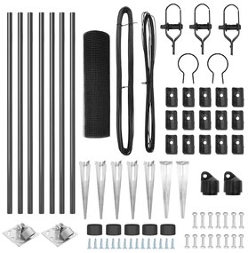 vidaXL Στύλος Περιφράξεων Γκρι 10 x 0,5 m (25 x 25 mm πλέγμα) Ατσάλι