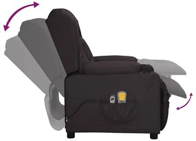 vidaXL Πολυθρόνα Μασάζ Ηλεκτρική Μαύρο από Συνθετικό Δέρμα