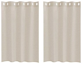 vidaXL Κουρτίνες με κουρτίνες 2 pcs Άμμος 140x140εκ Πολυεστέρας