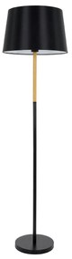 00827 GloboStar® CEDAR 00827 Μοντέρνο Επιδαπέδιο Φωτιστικό Μονόφωτο 1 x E27 IP20 Μαύρο Μέταλλο, Μαύρο Ύφασμα με Μπεζ Ξύλο - Μ40 x Π40 x Υ148cm