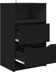 vidaXL Κομοδίνα 2 pcs Μαύρο 40 x 30 x 467 εκ Επεξεργασμένο ξύλο
