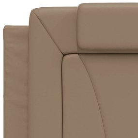 Κρεβάτι με Στρώμα Καπουτσίνο 80x200 εκ. Συνθετικό Δέρμα - Καφέ