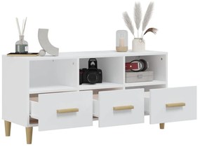 vidaXL Έπιπλο Τηλεόρασης Γυαλ. Λευκό 102x36x50 εκ. Επεξεργασμένο Ξύλο