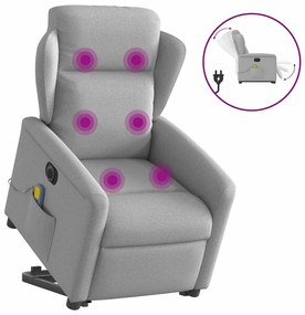 Ηλεκτρική όρθια πολυθρόνα μασάζ Ύφασμα Γκρι σύννεφο