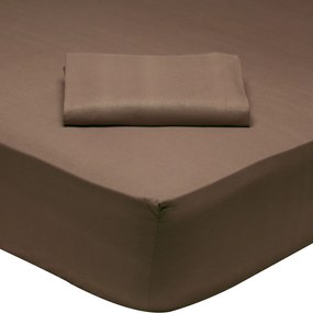 Σεντόνι Υπέρδιπλο Με Λάστιχο (160x200+35) Das Home Best Line Καφέ