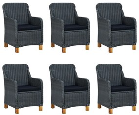 vidaXL Σετ Τραπεζαρίας Κήπου 7 Τεμαχίων Σκούρο Γκρι