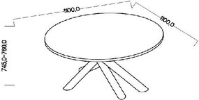 Τραπέζι Harald-Artisan-Διάμετρος: 110 εκ.