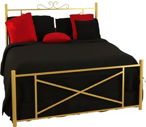 Κρεβάτι Orion-140x190-Χρυσό-Με ποδαρικό