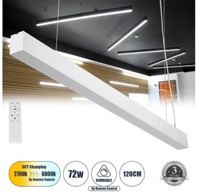 Κρεμαστό Φωτιστικό Οροφής LED 72W 8600lm ORION Globostar-61031-Λευκό 61031