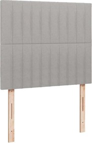 vidaXL Κρεβάτι Boxspring με Στρώμα Ανοιχτό Γκρι 120x190 εκ. Υφασμάτινο