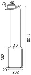 ΚΡΕΜΑΣΤΟ ΦΩΤΙΣΤΙΚΟ LED 15W 3000K 1390LM ΛΕΥΚΟ ΜΕΤΑΛΛΙΚΟ 26X14XH142CM SYMETRIA - V30LEDP26WH - 1.5W - 20W - V30LEDP26WH