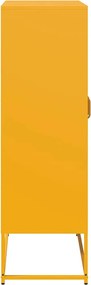 vidaXL Highboard Μουστάρδα κίτρινη 68x39x123 cm Χάλυβας