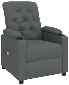 vidaXL Πολυθρόνα Μασάζ Σκούρο Γκρι Υφασμάτινη