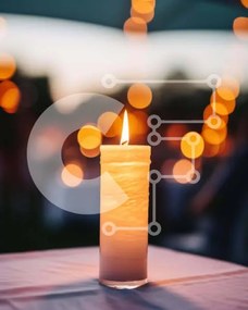 Intra Συλλεκτικό Ξύλινο Παζλ Plywood  4mm - Τραπέζι εξωτερικού χώρου με αναμμένο κερί Σε Ξύλινο Κουτί - Διαστάσεις Puzzle: 10x10 cm – 25 κομμάτια