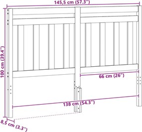 vidaXL Κεφαλάρι με κεφαλάρι Κερωτό καφέ 145,5 x 100 cm