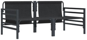 vidaXL Εξωτερικά Έπιπλα με μαξιλάρι με μαξιλάρι 2 pcs Ανθρακί Ατσάλι