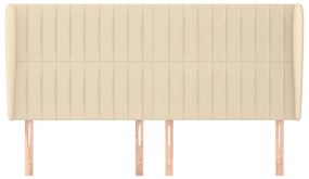 Κεφαλάρι με Πτερύγια Κρεμ 163x23x118/128 εκ. Υφασμάτινο - Κρεμ