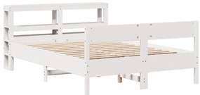 vidaXL Σκελετός Κρεβ. Χωρίς Στρώμα Λευκό 140x190 εκ Μασίφ Πεύκο