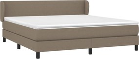 vidaXL Κρεβάτι Boxspring με Στρώμα Taupe 180x200 εκ. Υφασμάτινο