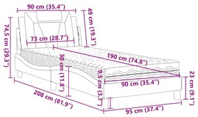 ΚΡΕΒΑΤΙ ΜΕ ΣΤΡΩΜΑ ΓΚΡΙ 90X190 ΕΚ. ΑΠΟ ΣΥΝΘΕΤΙΚΟ ΔΕΡΜΑ 3208764