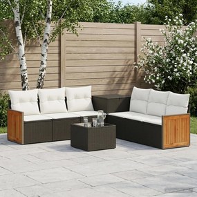 vidaXL Σετ Καναπέ 8 τμχ. Μαύρο και Κρεμ Λευκό 55 x 55 x 37 εκ