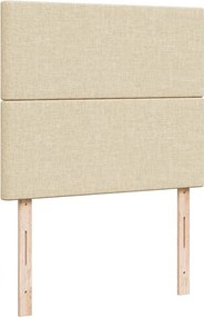 vidaXL Κρεβάτι Boxspring με Στρώμα Κρεμ 120x200 εκ. Υφασμάτινο